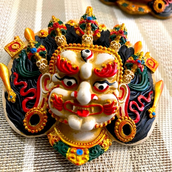 Beautiful wall hanging clay bhairab mask - Picture 1 of 16